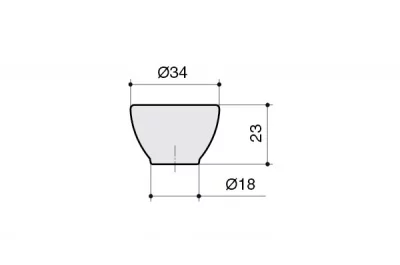 Ручка-кнопка, отделка транспарент матовый + кремовый Ручка-кнопка, отделка транспарент матовый + кремовый