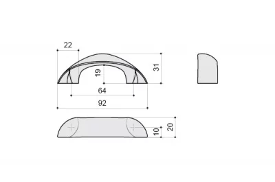 Ручка-скоба 64мм, отделка хром глянец