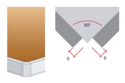 Угол 90" внешний для столешниц Н40, нержавейка