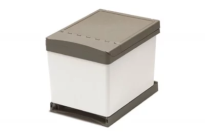 Ведро для мусора (2х16л) выдвижное, пластик серый