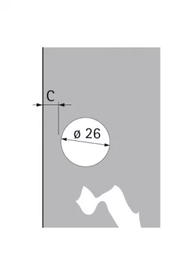 Hettich: 69607: Петля Perfekt 5204 W90 T 42, комплект