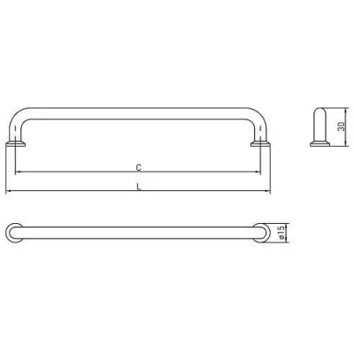 GTV: Ручка NORD L-192, брашированное золото: UZ-NORD-192-18