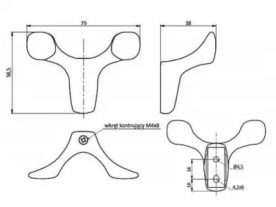 GTV: Мебельный крючок TOLEDO B, сатин WZ-TOLED-B0-02