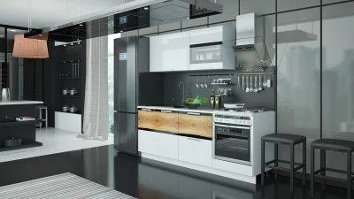 Кухонный гарнитур длиной - 210 см (со шкафом НБ)