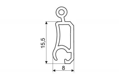 Профиль-шторка, цвет Хром Глянец, L=2.50м