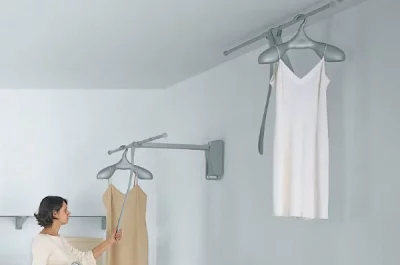 Лифт для одежды Otto, настенный, отделка серая