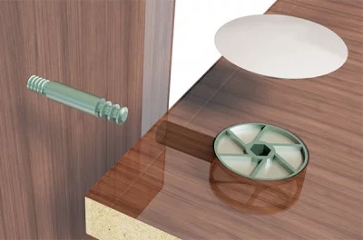 Заглушка d.39мм для стяжки червячной d.35мм, цвет коричневый