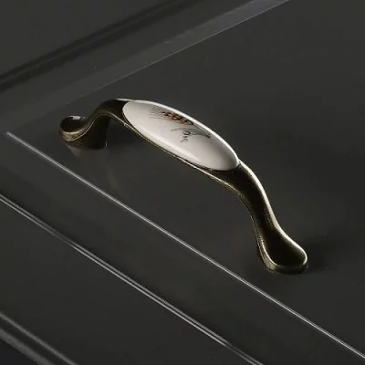 Мебельная фарфоровая ручка старое золото/золотой колос GTV UP-WP0728-PK