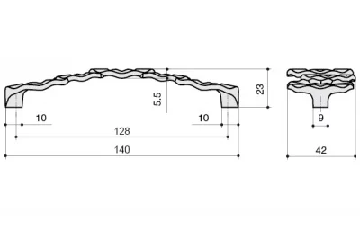 Ручка-скоба 128мм, отделка золото глянец