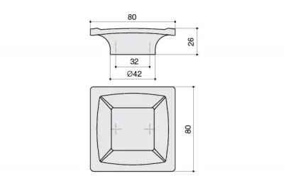 Ручка-кнопка 32мм, отделка транспарент матовый + бордовый