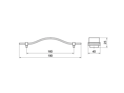 Ручка-скоба 160мм, черная кожа/графит