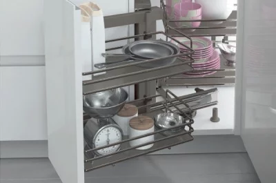 Механизм Dynamic Corner в угловую базу, левый, отделка титаниум Механизм Dynamic Corner в угловую базу, левый, отделка титаниум