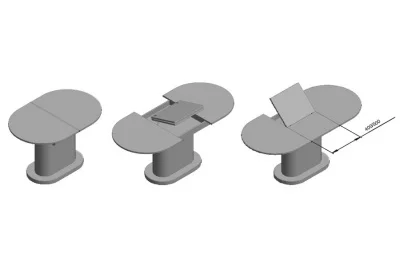 Механизм для вставки стола 400 мм, отделка цинк