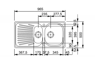 Мойка MON 651, сталь нержавеющая матовая