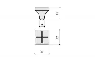 Ручка-кнопка, отделка бронза "Валенсия" + бежевый