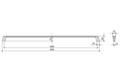 Ручка-скоба 480мм, отделка титан