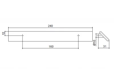 Ручка-скоба 160мм, отделка хром глянец + белый пластик