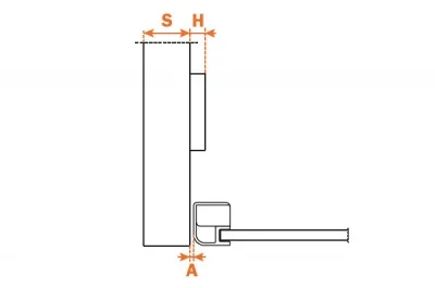 Петля 105" вкладная для алюминиевой рамки