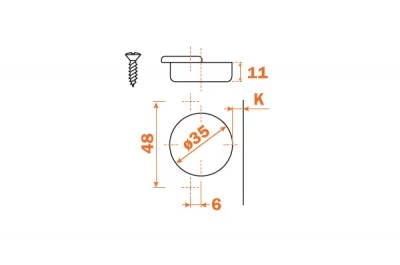 Петля 45" угловая (толщина фасада до 32 мм)