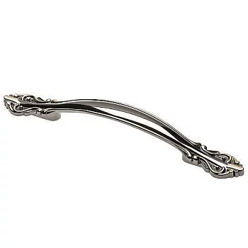 GTV: Ручка мебельная WERONA C=128мм, черный хром UZ-WERON-128-12