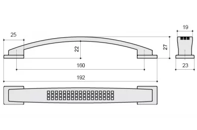 Ручка-скоба 160мм, отделка никель матовый
