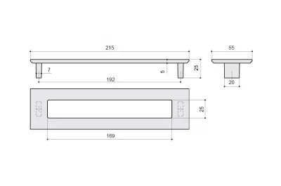 Ручка-скоба 192мм, отделка хром матовый
