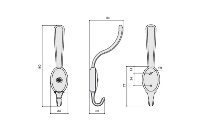 Вешалка, отделка бронза + вставка