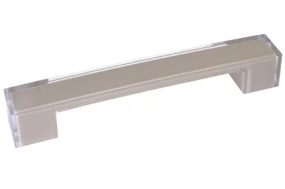 Ручка-скоба 160мм, отделка транспарент + бежевый