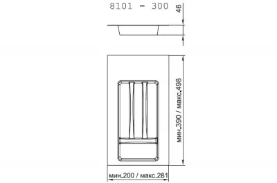 Ёмкость в базу 300-350 для столовых приборов, цвет белый