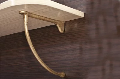 Менсолодержатель "Изогнутый", отделка бронза, комплект 2 штуки