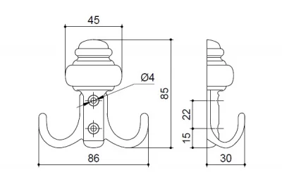Вешалка, отделка бронза античная