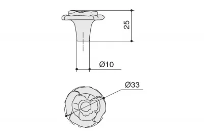 Ручка-кнопка, отделка слоновая кость
