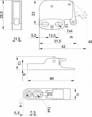 GTV: Амортизатор к петле клиповой без пружины или с пружиной обратного действия AM-ZAT-A1-10