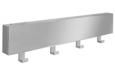 Вешалка, отделка серебро матовое (зеркало + 4 крючка)