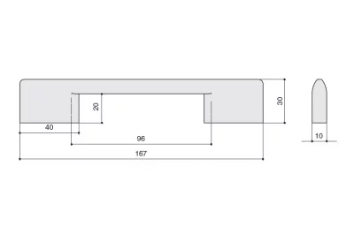 Ручка-скоба 96мм, отделка хром глянец