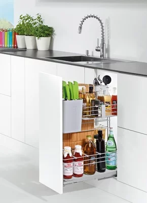 Kessebohmer: Контейнер для кухонных предметов «Кукинг АГЕНТ» отделка - титан.