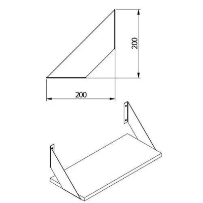GTV: Полкодержатель FLAT, 200x200 мм, черный матовый: PP-FLAT-20M