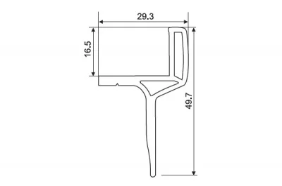 Карниз H.50мм для шторок-жалюзи, цвет Серый, L=2.18м