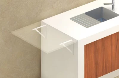 Менсолодержатель складной, L=200мм, отделка коричневый