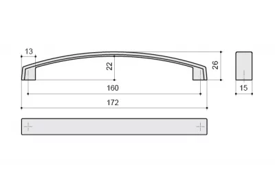 Ручка-скоба 160мм, отделка никель матовый
