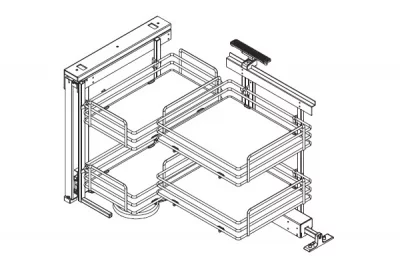 Механизм Dynamic Corner в угловую базу, левый, отделка титаниум Механизм Dynamic Corner в угловую базу, левый, отделка титаниум