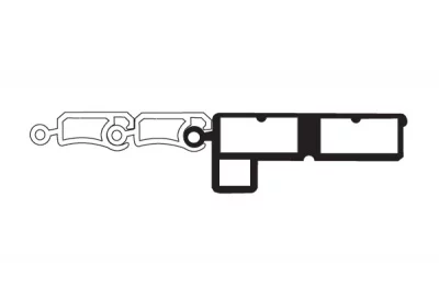 Профиль под установку ручки, цвет Вишня, L=2.50м