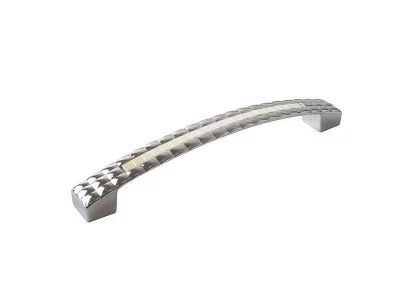 Ручка скоба со вставкой Mico 691, 128 мм, 12 хамелеон розово-желтый