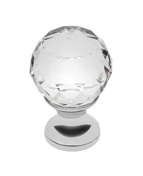Ручка-кнопка CRYSTAL PALACE A 20мм, хром/стекло GTV GZ-CRPA20-01