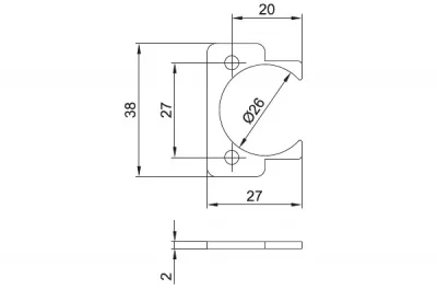 Подкладка H.2мм для петли врезной, отделка никель