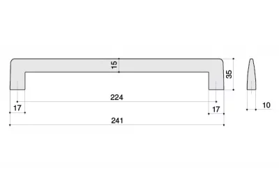 Ручка-скоба 224мм, отделка хром матовый