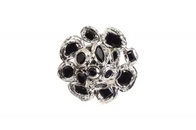 Ручка-кнопка, отделка никель + горный хрусталь