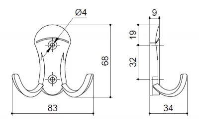 Вешалка, отделка бронза античная