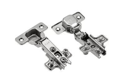 GTV: Петля накладная GTV Ø35 с ответной планкой H=0 с евро шурупом, сверление - 45мм вес-60 гр. ZP-BICN090ZE