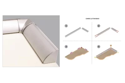 Бортик овальный SH нерж.сталь, рифлёный, L=4100мм